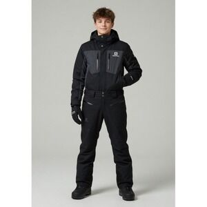 Salomon AdvancedSkin Dry Ski Pants Black Waterproof Snowboard Age 13+ Trousers S